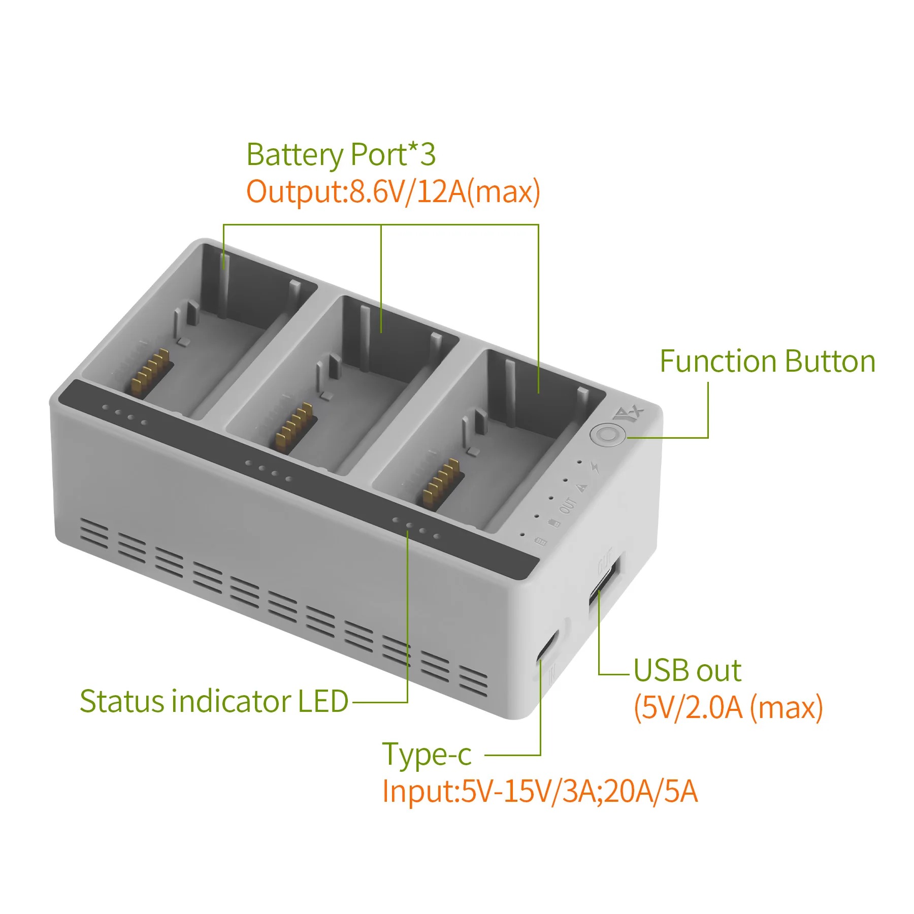 Drone Battery Smart - DJI LITO 1/X1 드론 배터리용 3방향