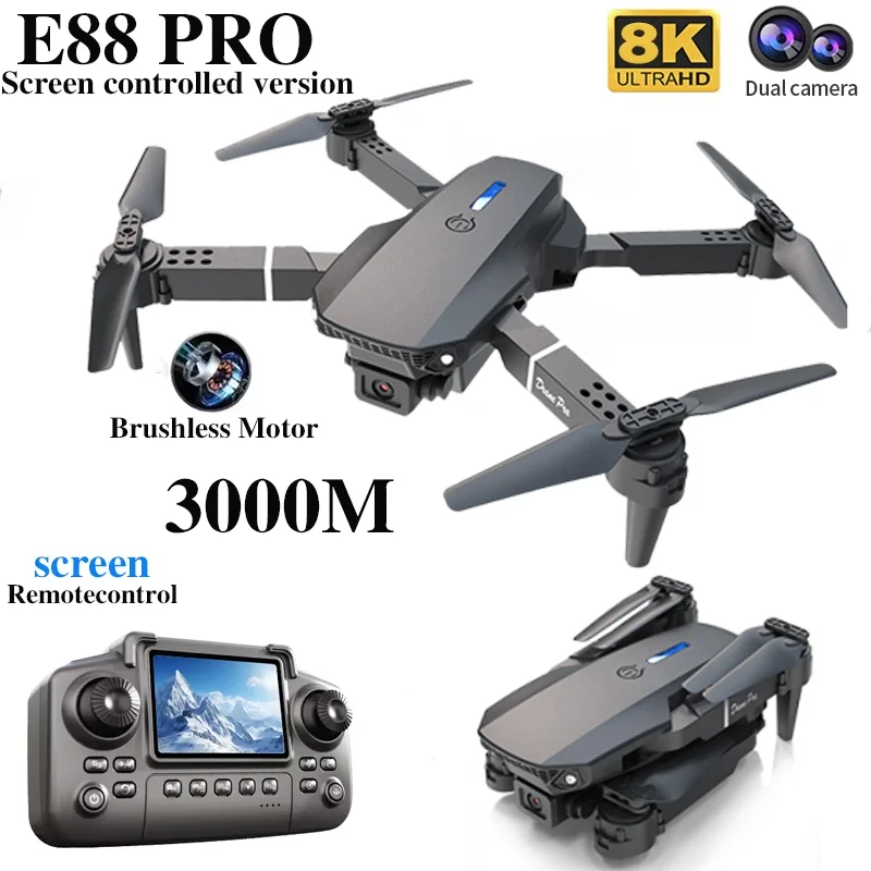 전문가용 E88 PRO 드론, 화면 탑재 8K HD 카 - Drone Battery Box 리뷰 및 가격
