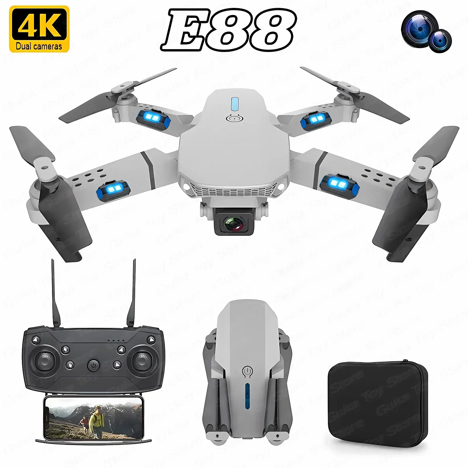 E88 프로 와이파이 FPV 드론, 광각 HD 4K 1 - Drone Battery Box 리뷰 및 가격